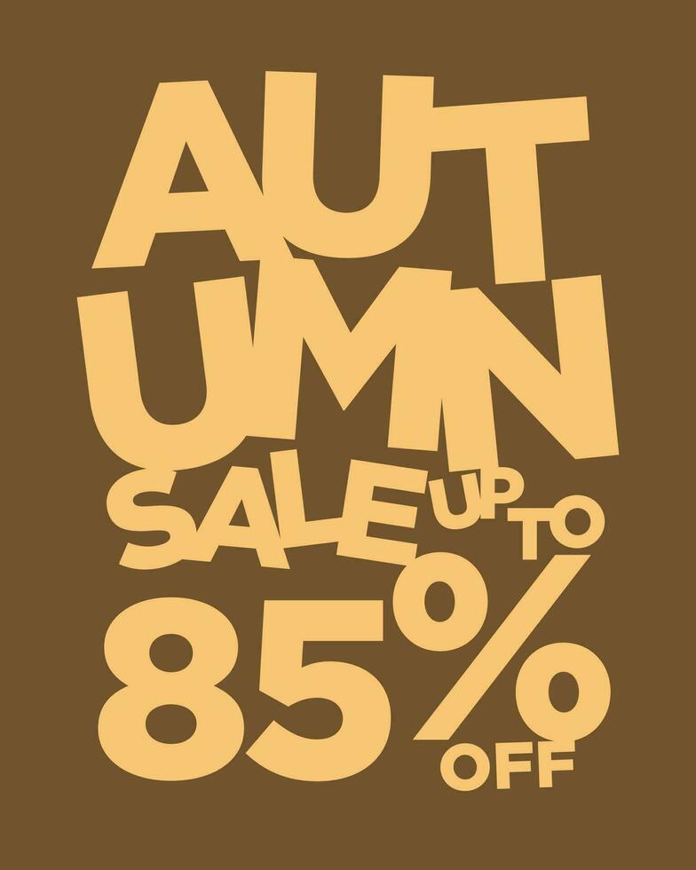 autumn sale up to 85 percent off typography vector