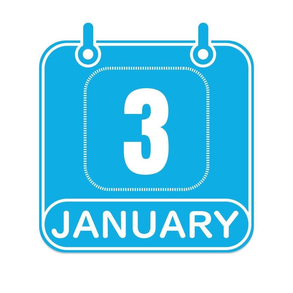 colorful daily calendar design January 3 25749862 Vector Art at Vecteezy