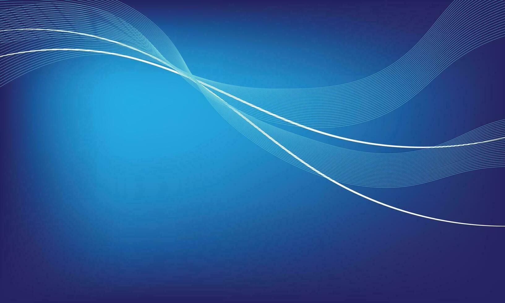 Abstract light line wave on blue gardient color background. vector