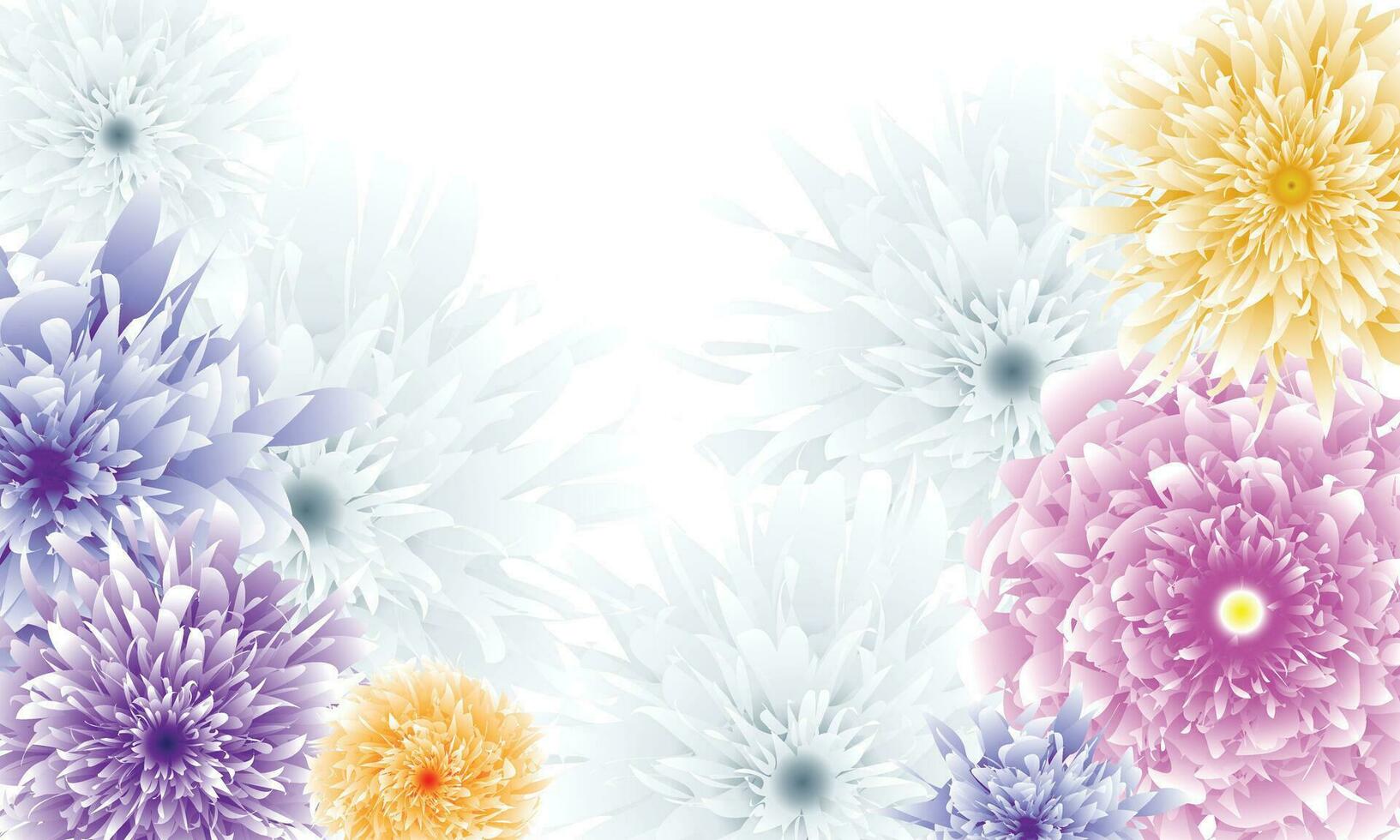 Abstract flower multi color with on white background. vector