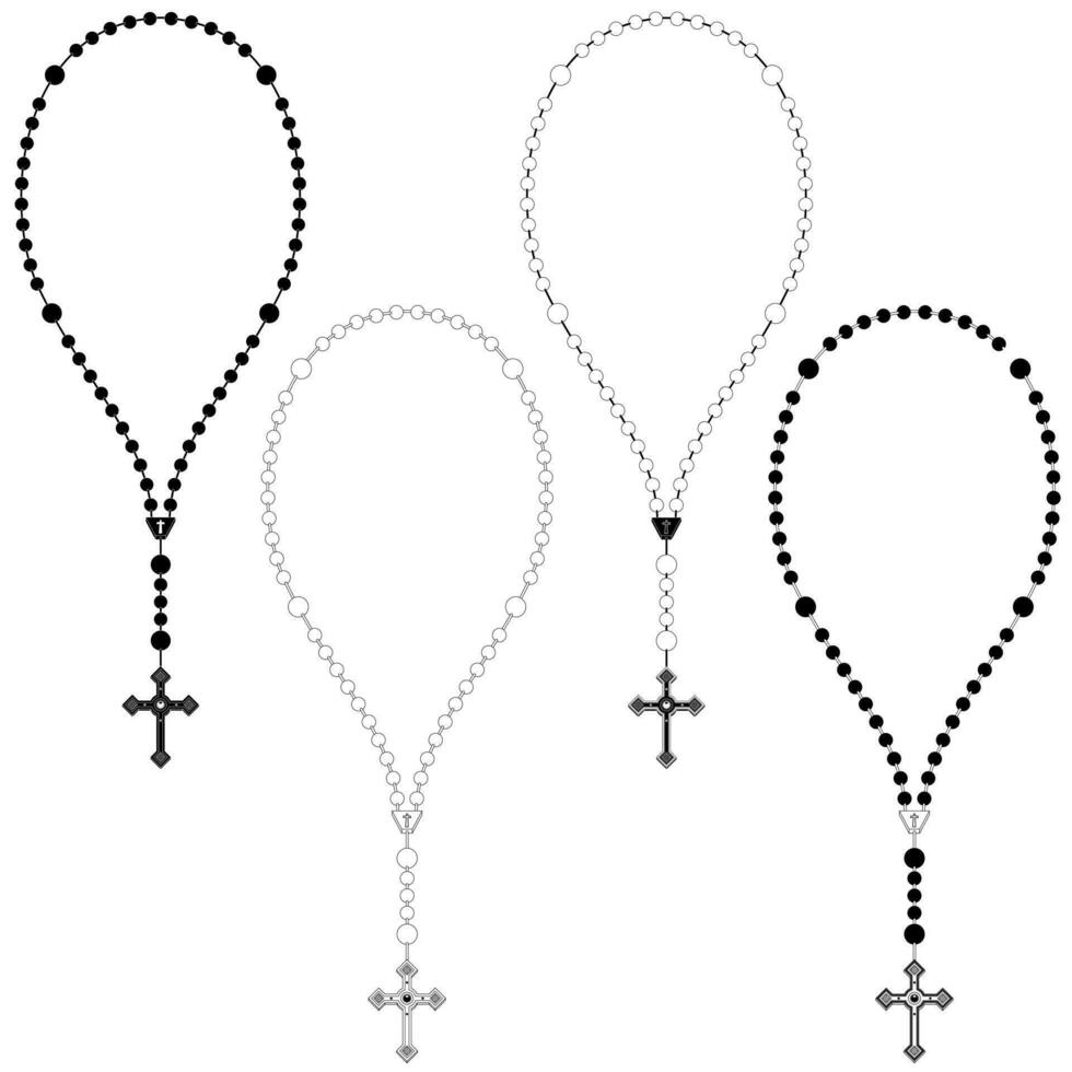 Vector Design of rosary with cross