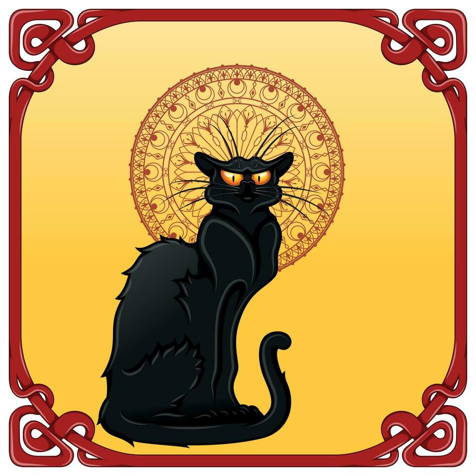 Black cat cartoon vector design