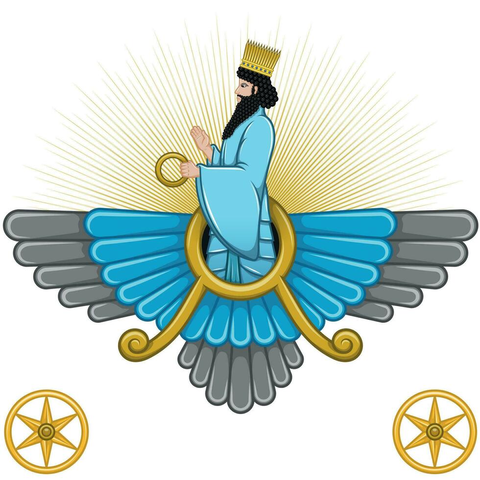 diseño de símbolo zoroastriano vector