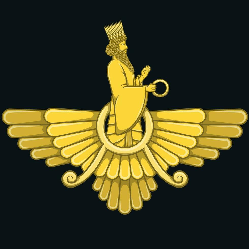 Zoroastrian Symbol Design vector