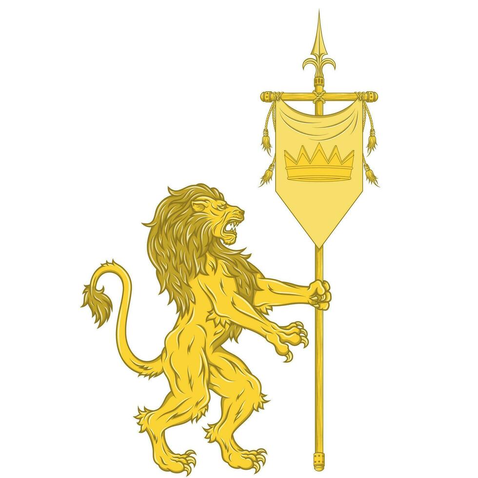 Vector design of lion with pennant