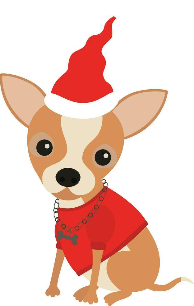 perro en un Papa Noel disfraz vector