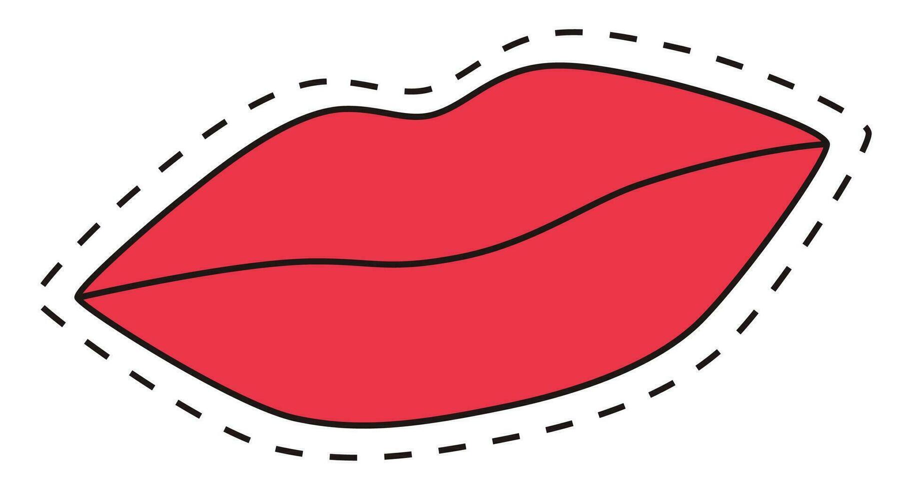 sticker lips illustration vector