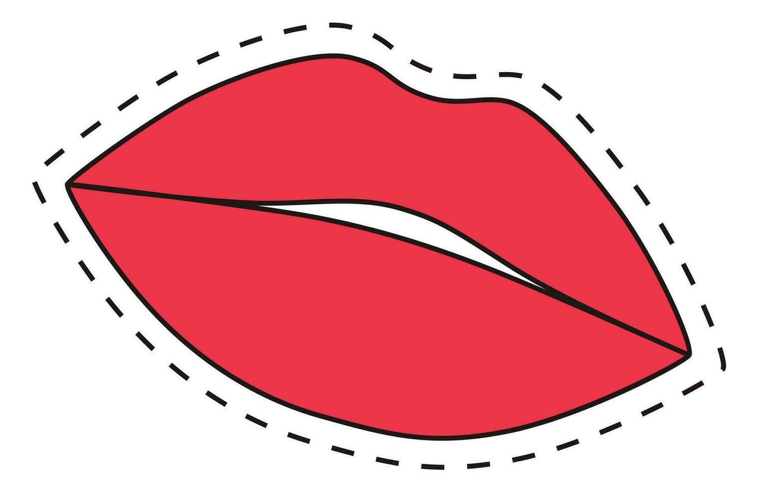 sticker lips illustration vector