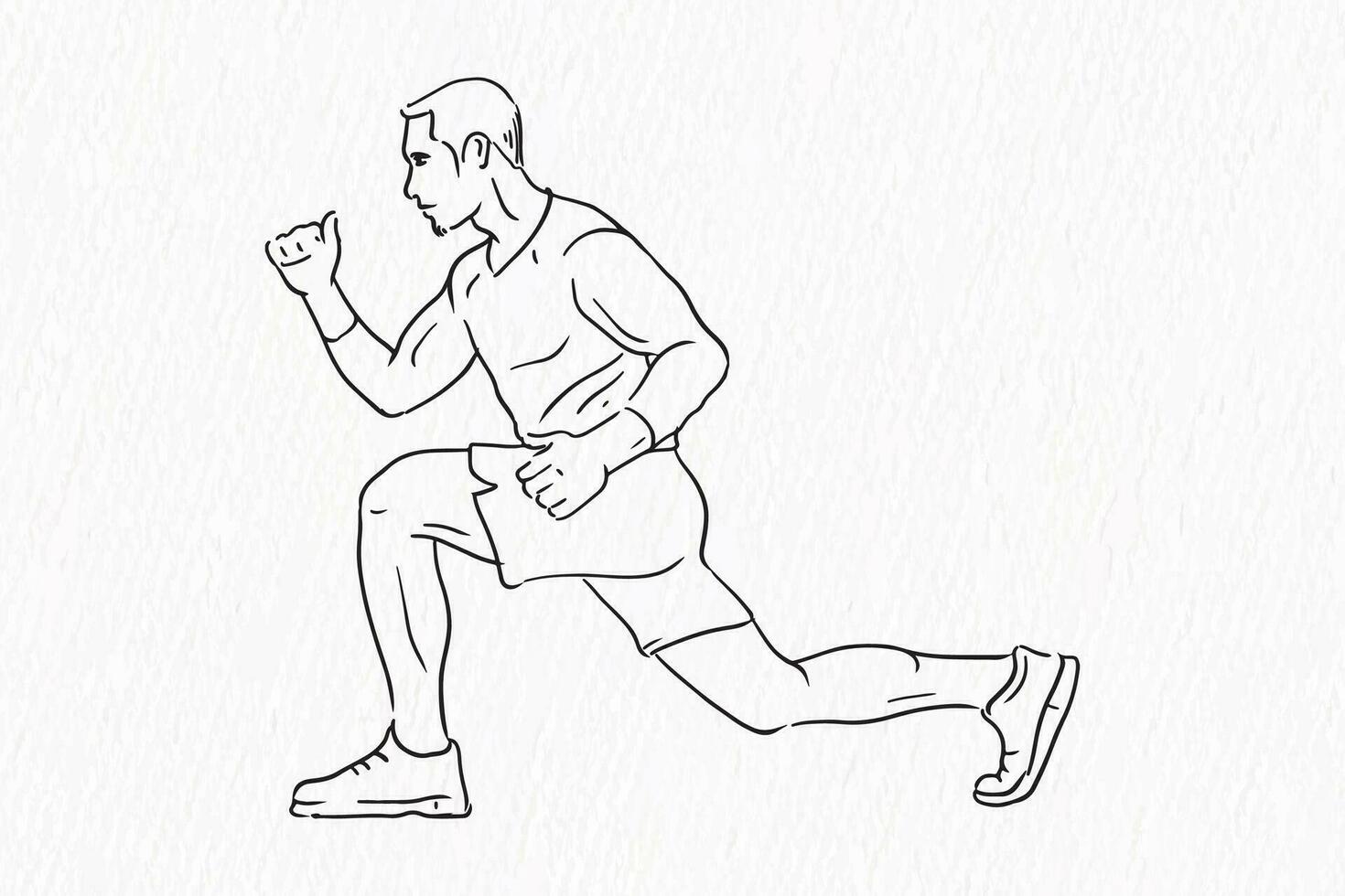 uno línea dibujo de masculino gimnasio aptitud a mano rutina de ejercicio vector ilustración