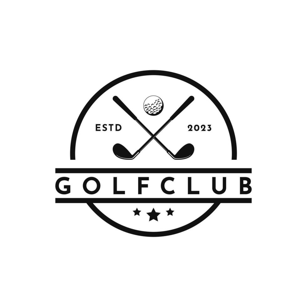 Clásico retro golf deporte logo diseño idea vector