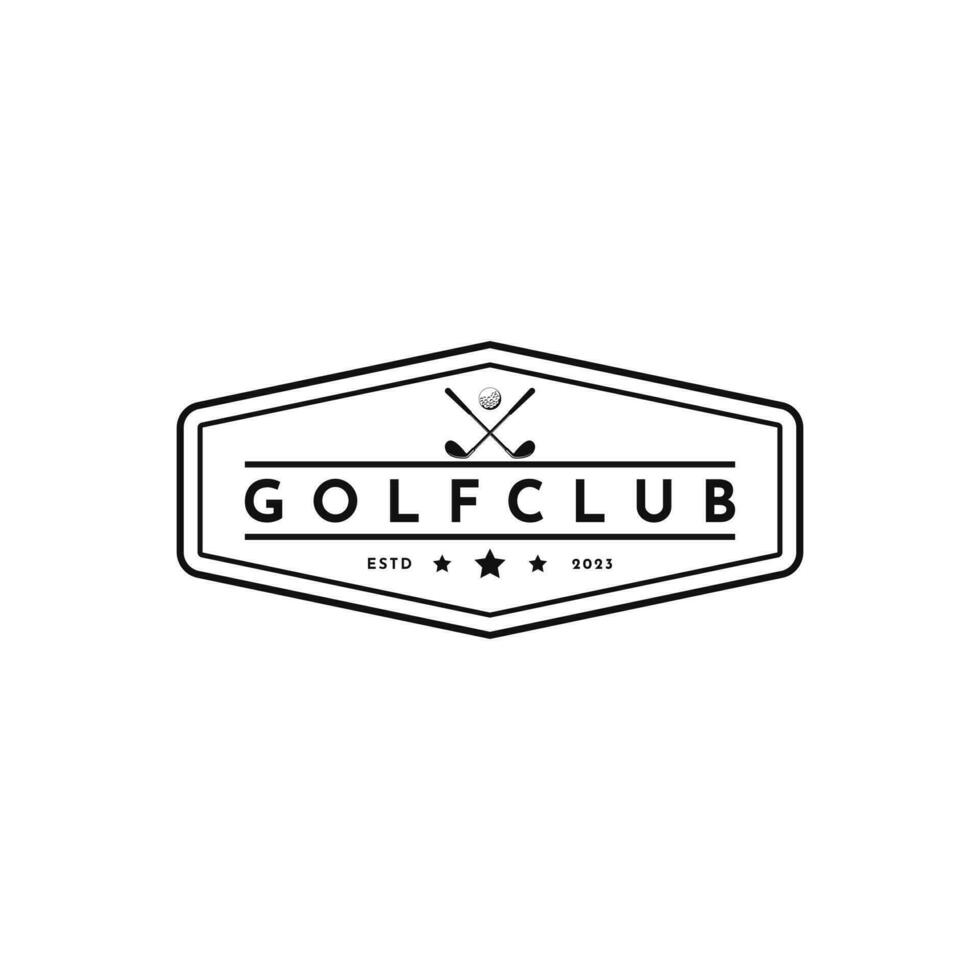 Clásico retro golf deporte logo diseño idea vector