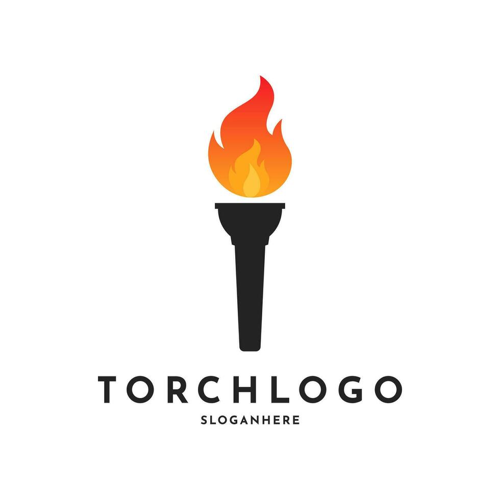 Simple torch logo design template vector