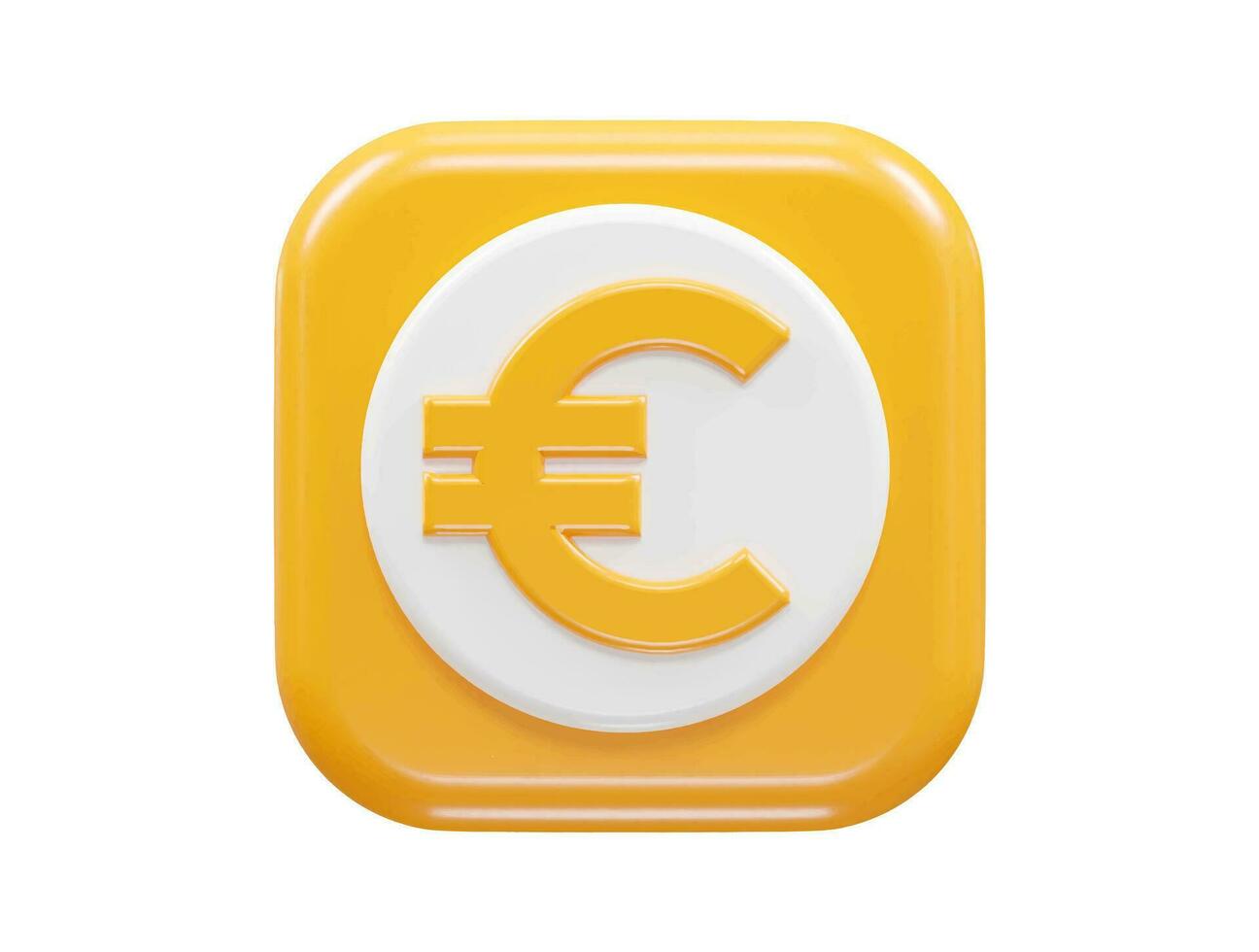 Euro icon 3d rendering vector