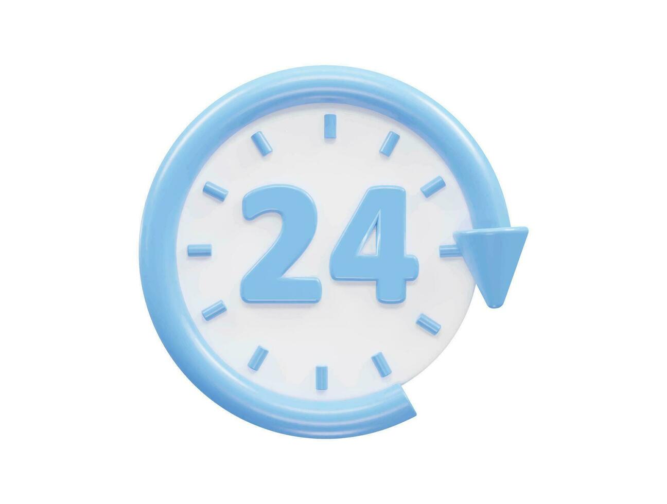 24 hora Servicio icono vector 3d