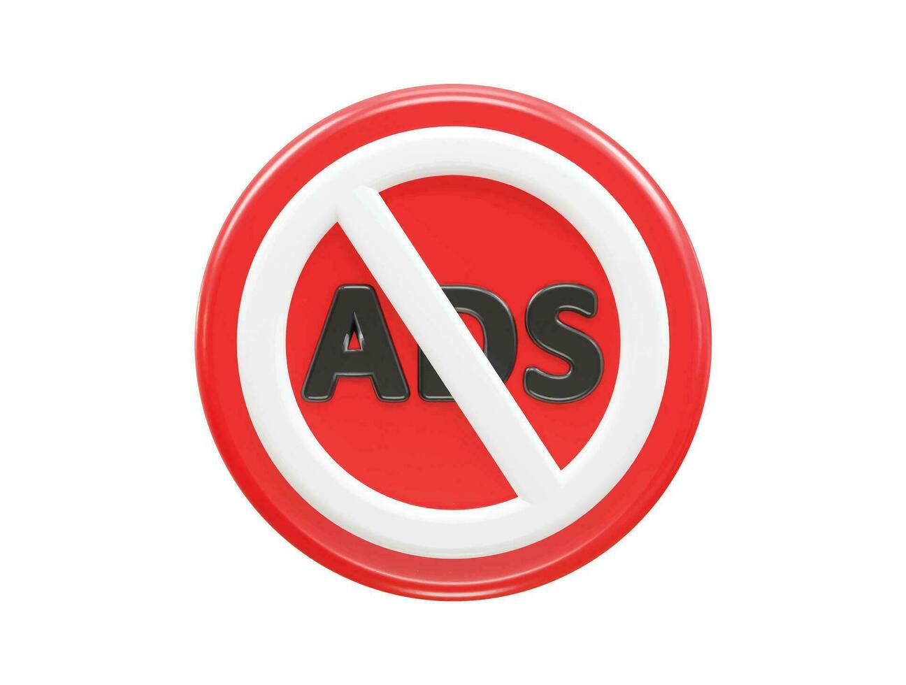 Ad blocker icon 3d render vector