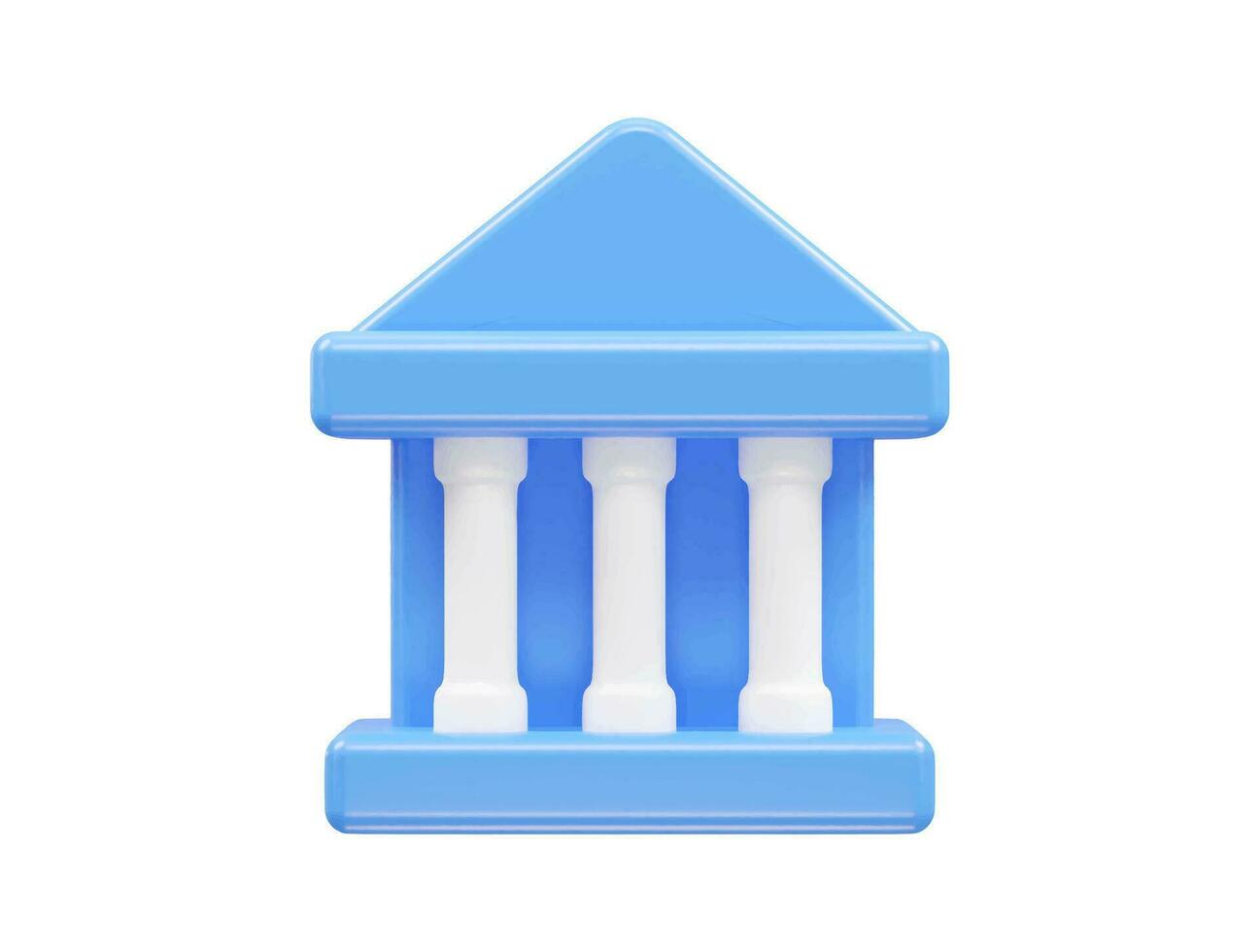 banco icono 3d hacer vector ilustración