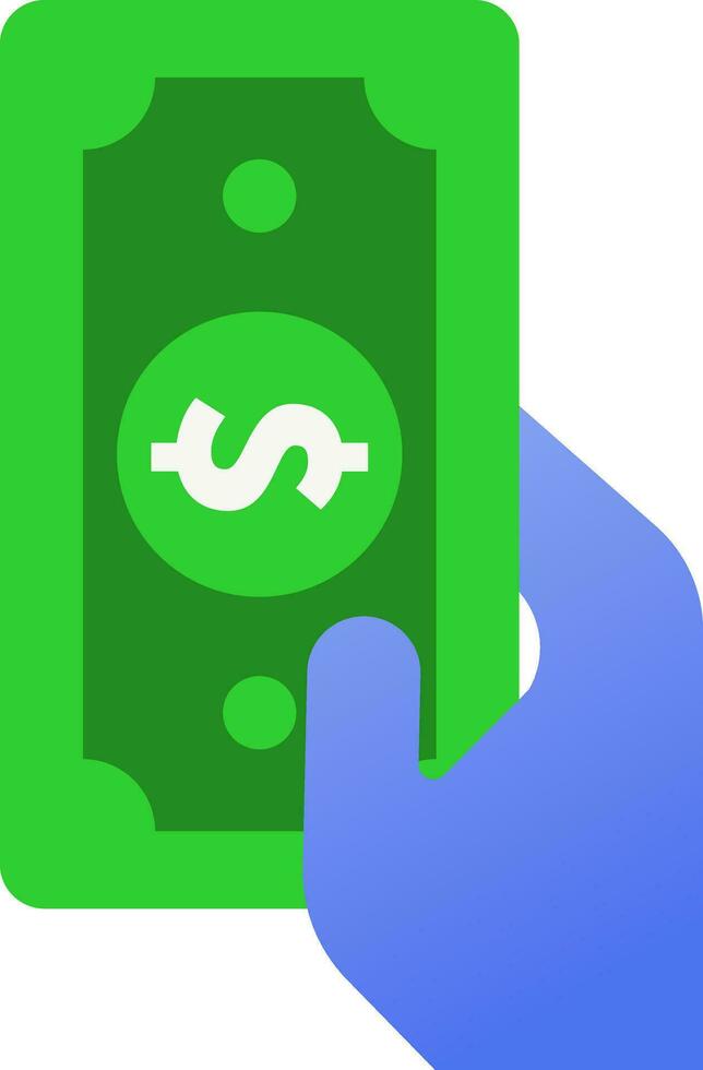 hand hold  dollar banknote icons modern gradient style vector