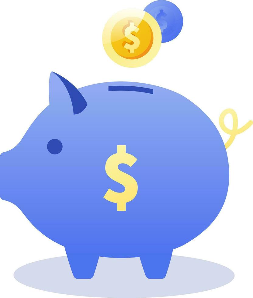 money saving piggy bank icons modern gradient style vector