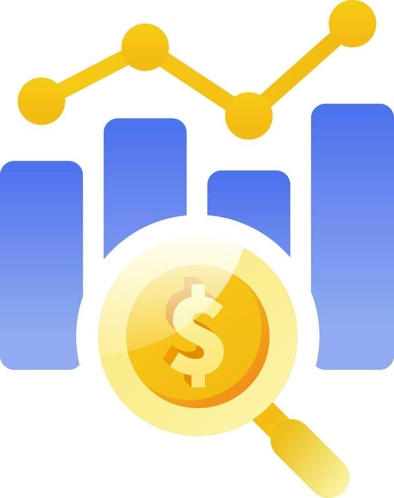 money analysis icons modern gradient style vector