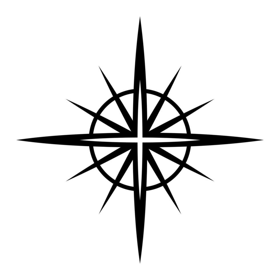 North Star Compass Logo, Compass Icon, Modern Star Symbol vector