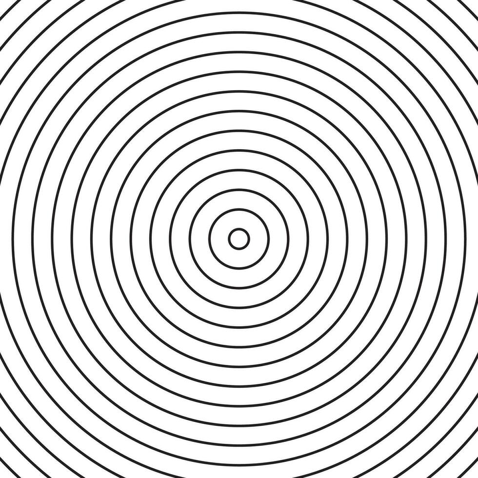 Continuous spiral background. Infinite target patter. Circular, concentric circles pattern. Abstract monochrome background. vector