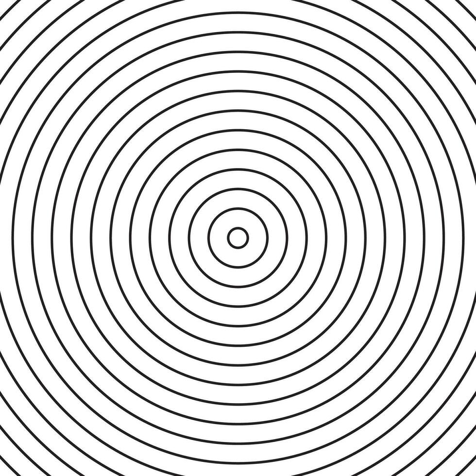 Continuous spiral background. Infinite target patter. Circular, concentric circles pattern. Abstract monochrome background. vector