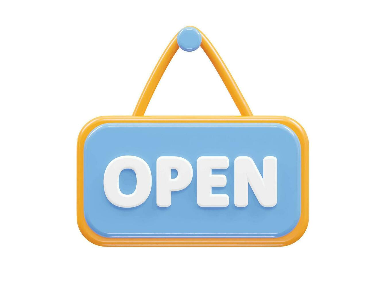Open text icon 3d illustration vector