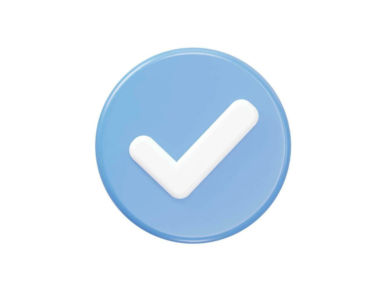Check mark icon 3d rendering vector illustration