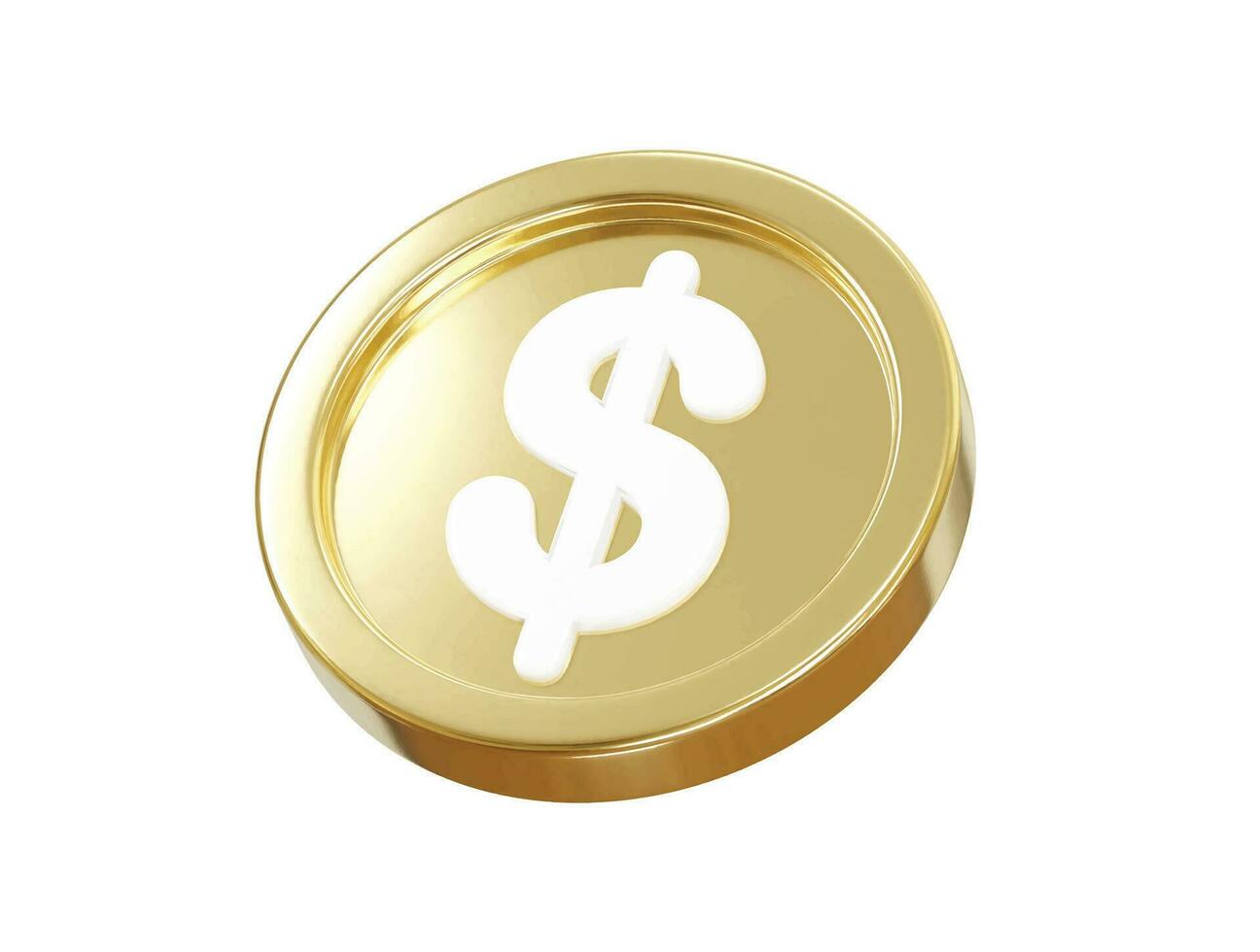 Dollar icon illustration render transparent vector