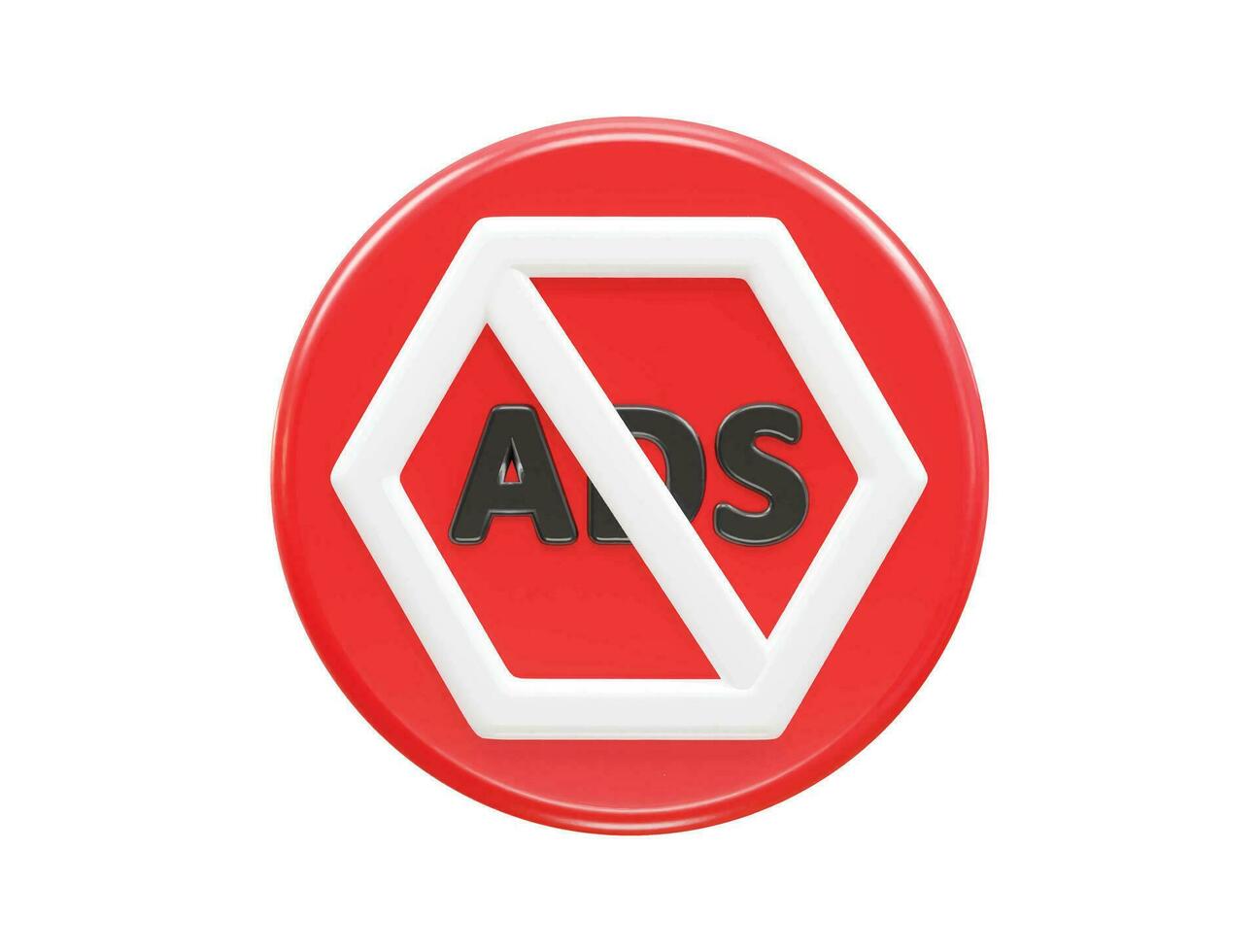 Ad blocker icon 3d render vector