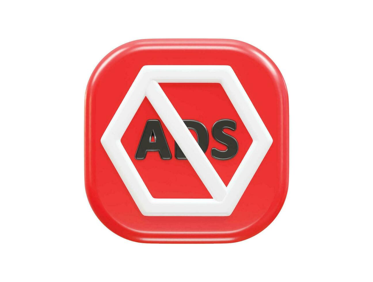 Ad blocker icon 3d render vector