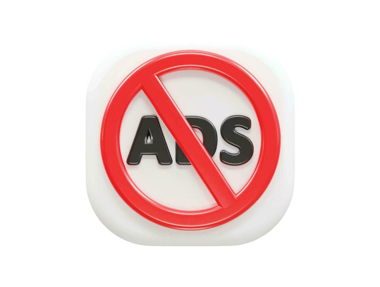Ad blocker icon 3d render vector