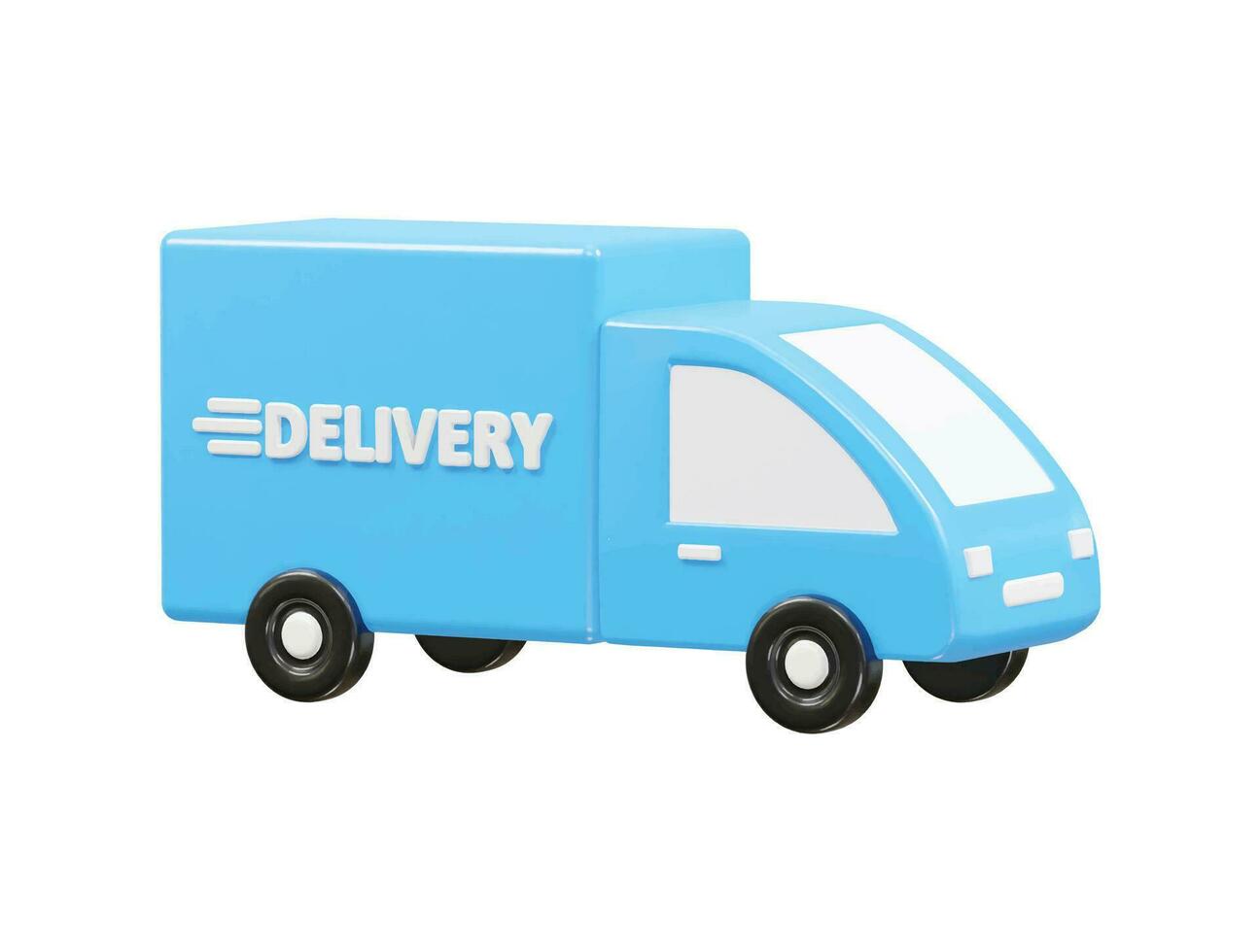 Delivery van icon 3d rendering vector