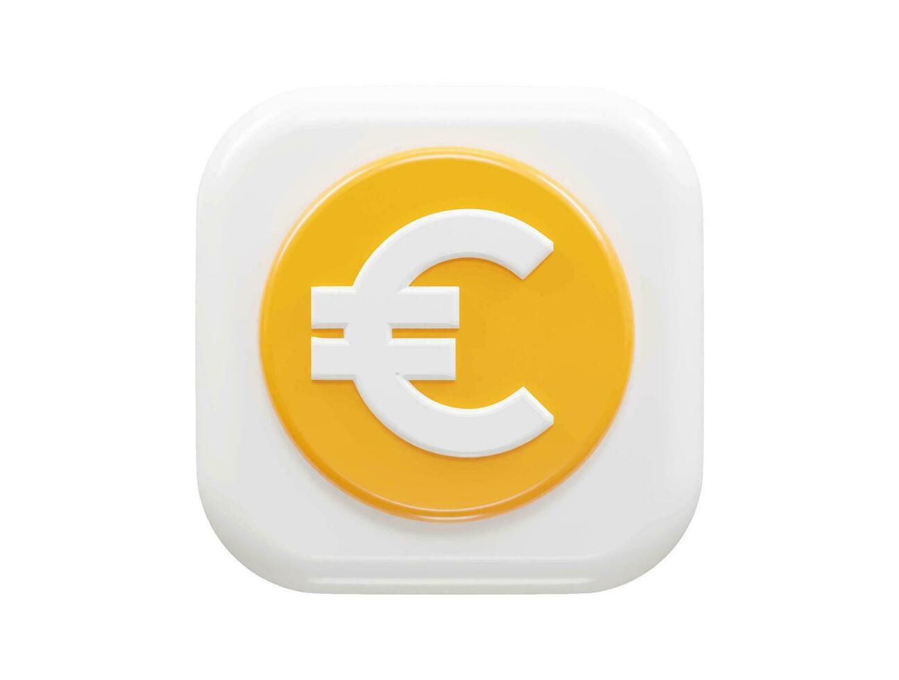 euro icono 3d representación vector