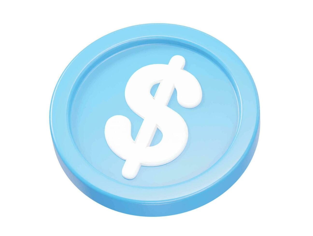 Dollar icon illustration render transparent vector