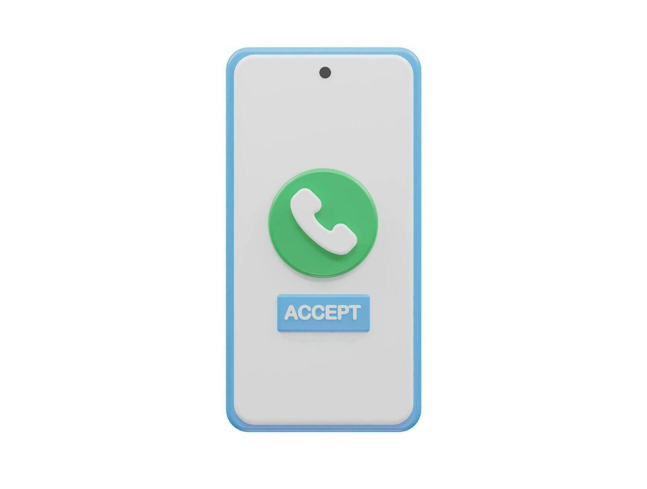 Phone call icon vector 3d render transparent
