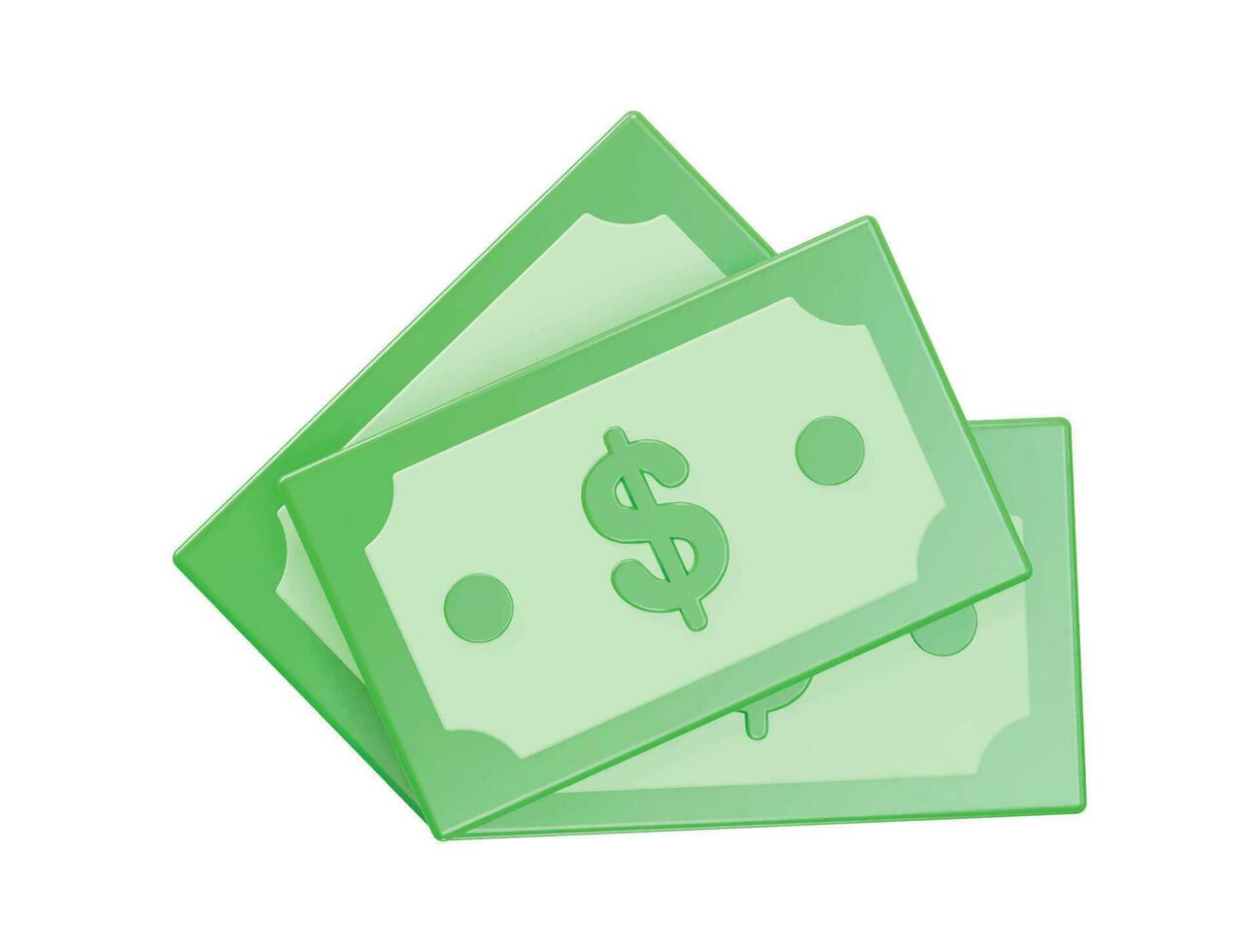 Dollar icon illustration render transparent vector