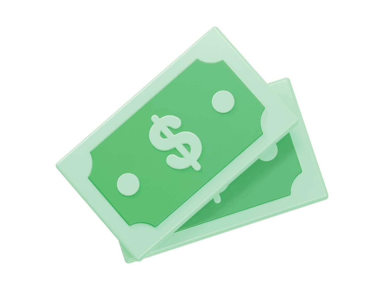 Dollar icon illustration render transparent vector