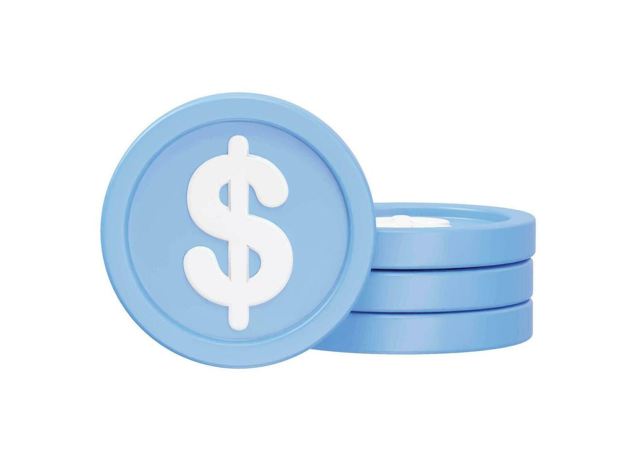 Dollar icon illustration render transparent vector