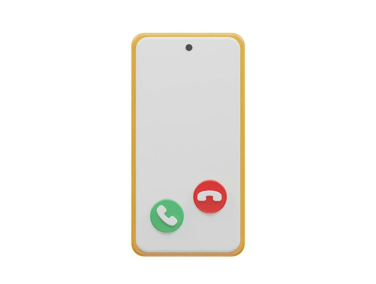 Phone call icon vector 3d render transparent