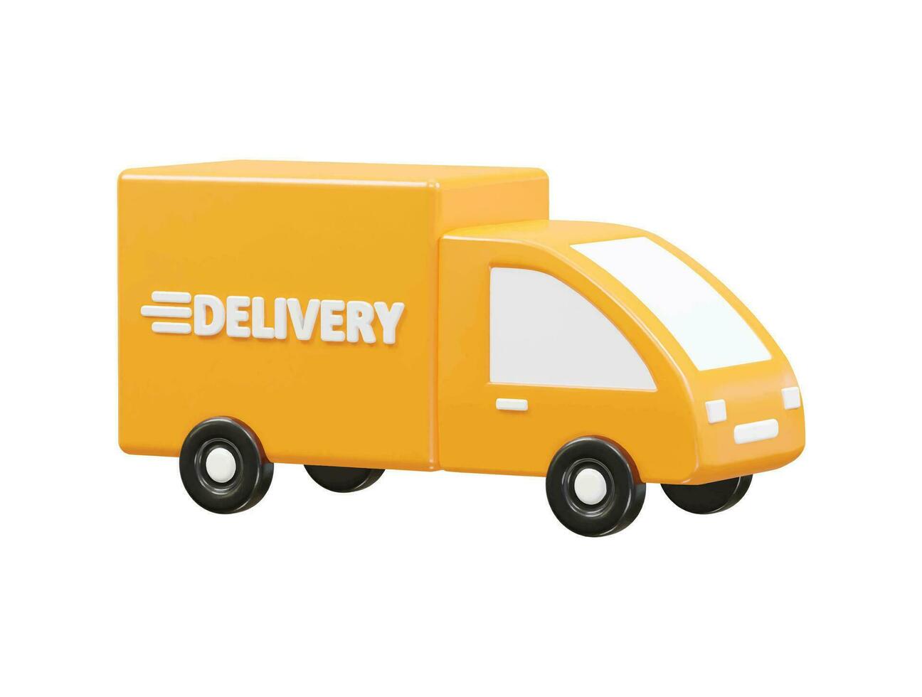 Delivery van icon 3d rendering vector