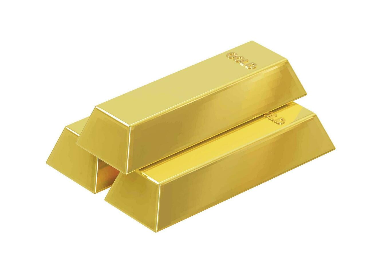 Gold bar icon 3d illustration vector