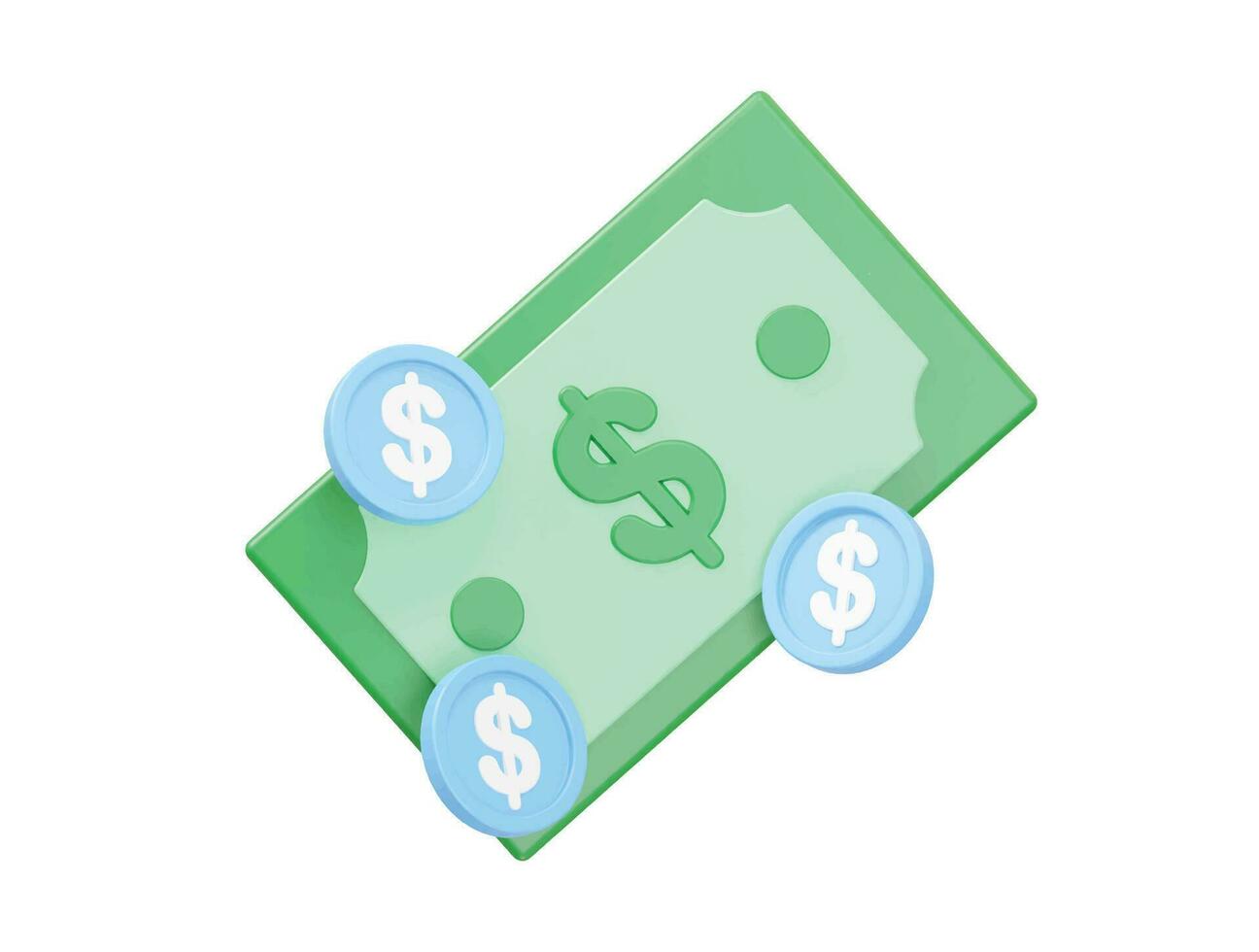 Dollar icon illustration render transparent vector