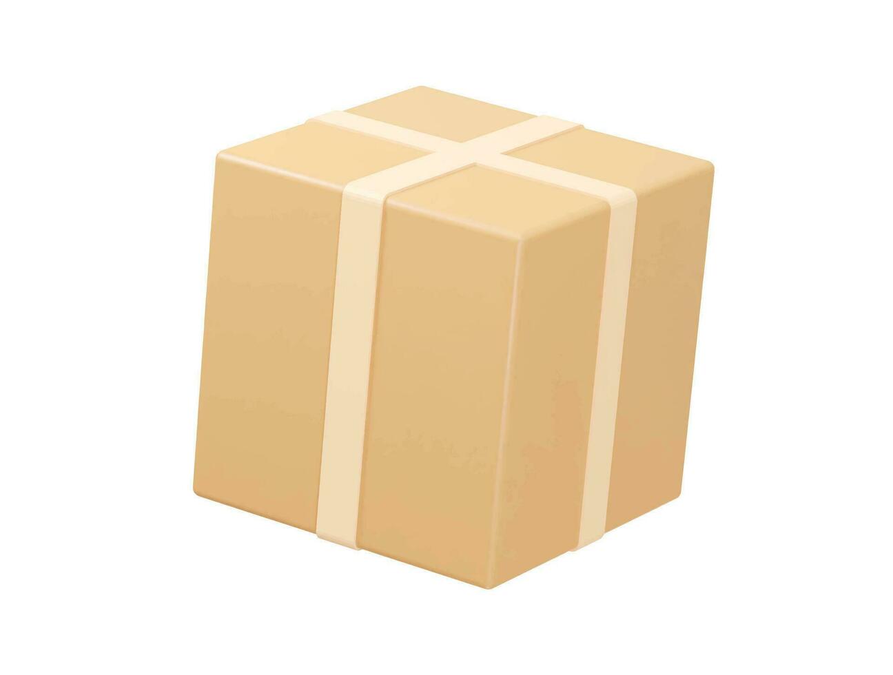 Cardboard box 3d rendering icon vector