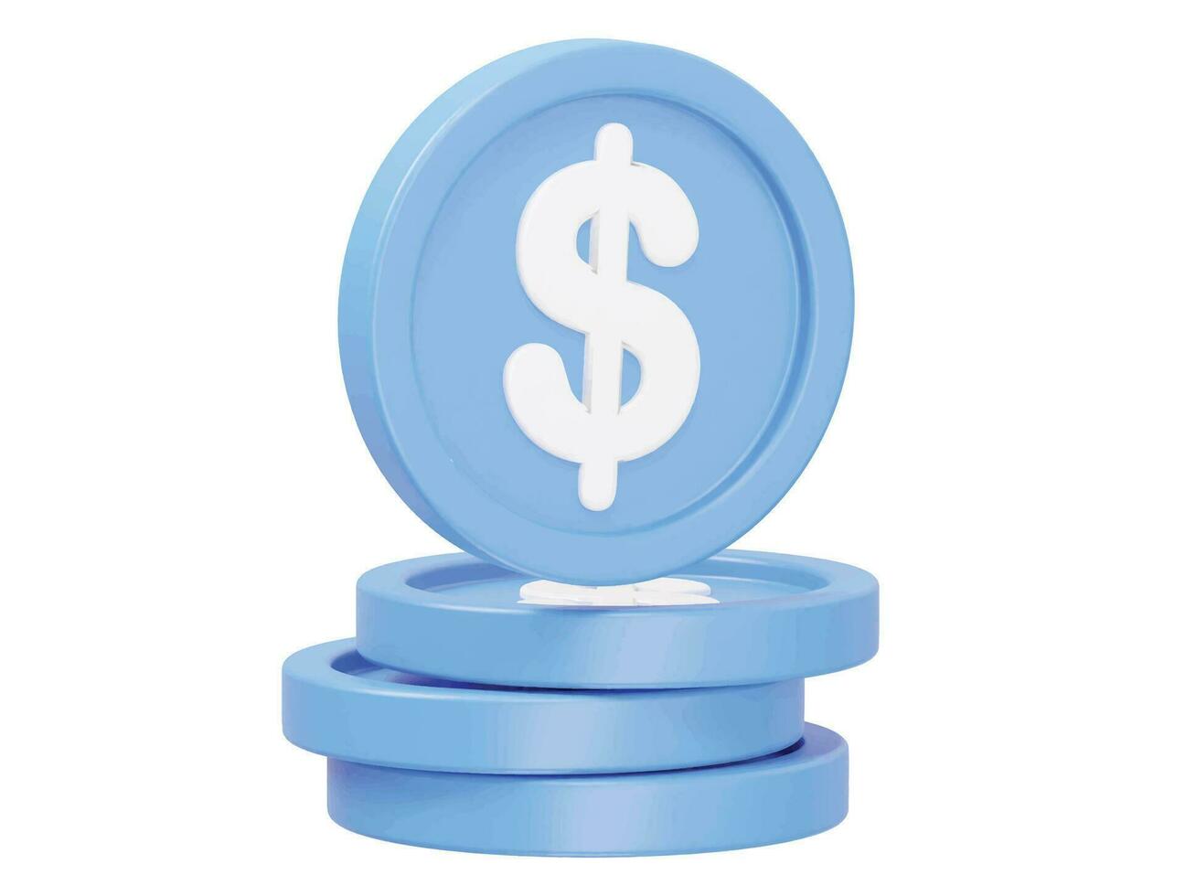 Dollar icon illustration render transparent vector