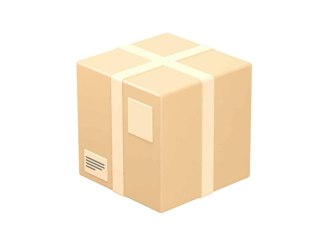 Cardboard box 3d rendering icon vector