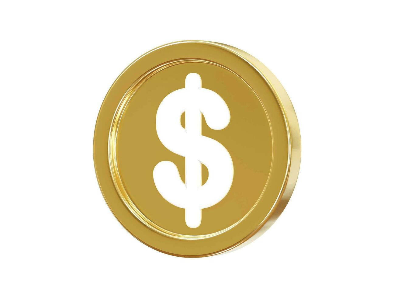 Dollar icon illustration render transparent vector