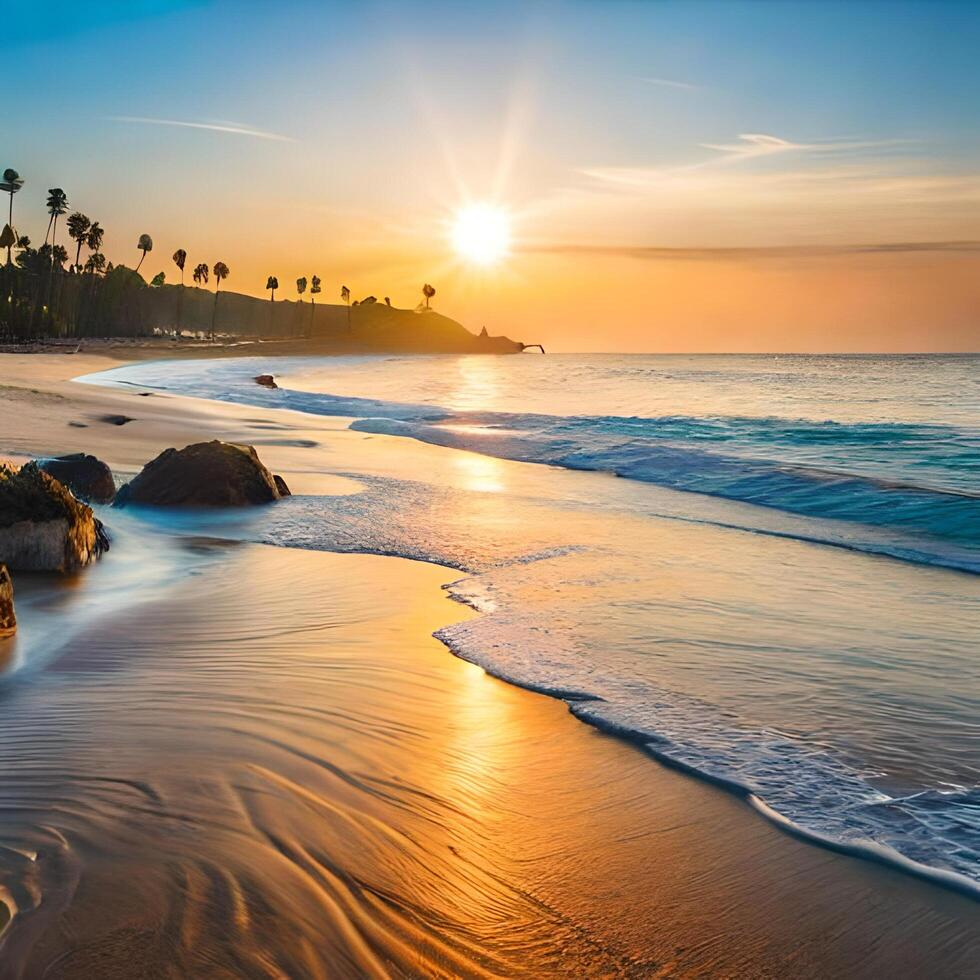 Beach Day With Palm Trees photo