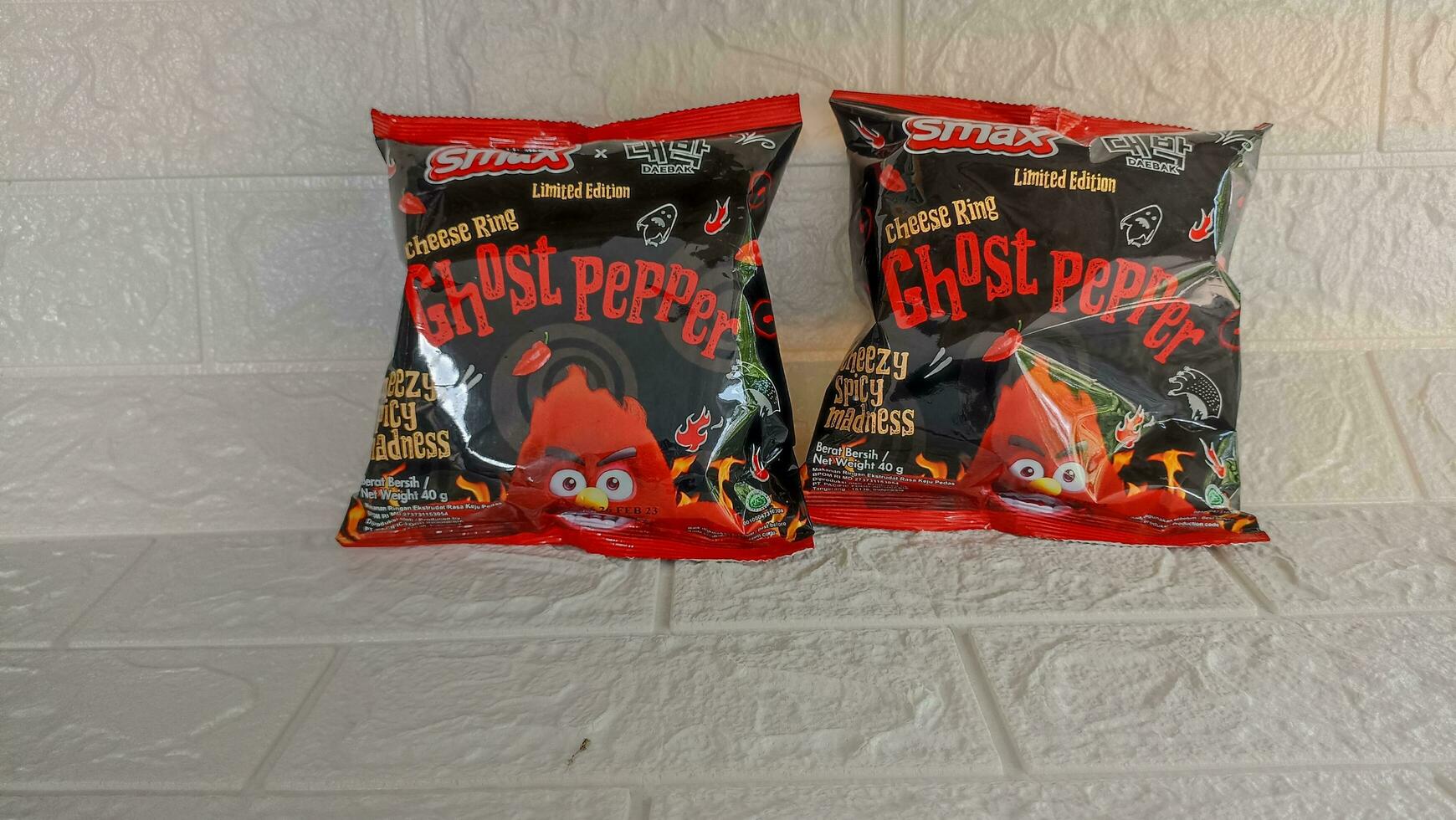 Tulungagung, East Java, Indonesia, 2023 - The spiciest snack is called ghost paper. photo