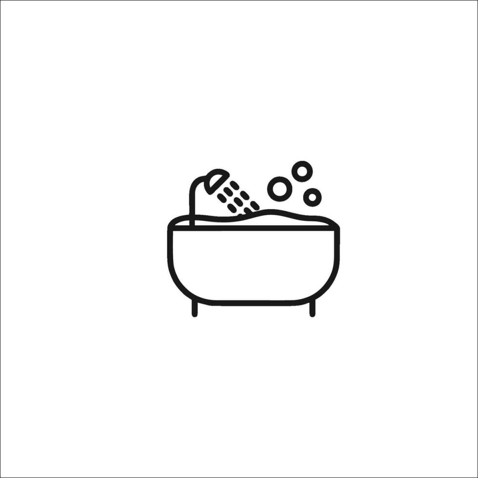 white bathtub with water faucet vector